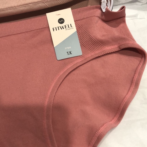 Fitwell Intimates 3pack stretch ribbed black nude mauve pink‎ underwear size 1X - Picture 11 of 12